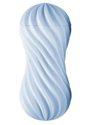 Masturbator Flexy Bubbly Blue flexible adult toy with textured interior and ergonomic grip in vibrant blue color