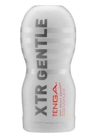 Masturbator Original Vacuum Cup in translucent white with a ribbed sleeve, rounded top and gray and red lettering