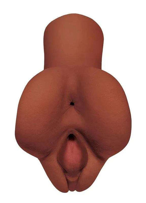 Masturbator Pick Your Pleasure brown skin sleeve with two openings, lifelike flesh-toned material and sculpted contours.