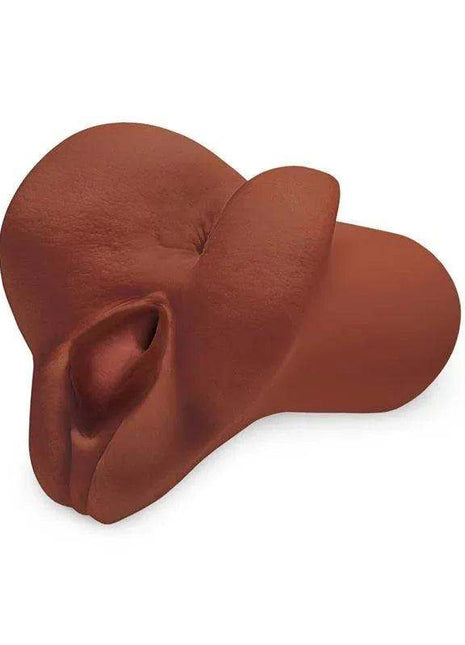 Masturbator Pick Your Pleasure in brown skin-tone material, with a soft lifelike exterior and a visible textured channel opening