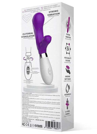 Maverdick Vibe Silicone Purple with a purple dual-branch silicone head, white handle and silver accent, shown on retail packaging