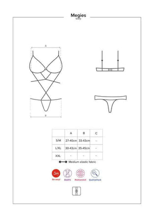 Megies Teddy Red/Black- bra and thong