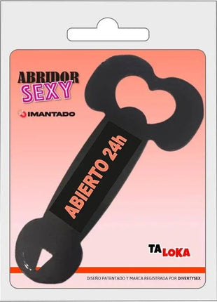 Metal bottle opener shaped like a painted penis for barware and party use