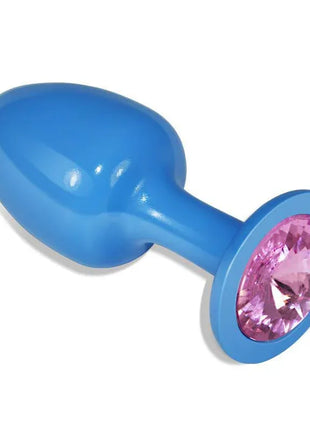 Metal Butt Plug Blur Rosebud with Pink Jewel