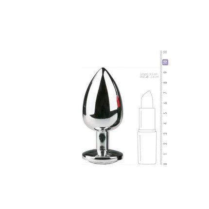 Metal Butt Plug No. 6 - Silver/Clear