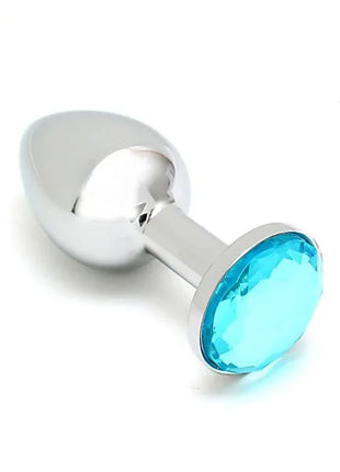 Metal Butt Plug Sofia Blue Jewel
