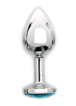 Metal Butt Plug Sofia Blue Jewel