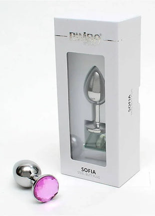 Metal Butt Plug Sofia Pink Jewel