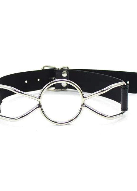 Metal O ring ball gag size L with adjustable strap