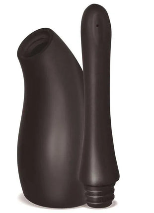 Meticulous Deluxe Cleaner Silicone Black portable waterproof anal toy cleaner with flexible silicone nozzle and ergonomic design