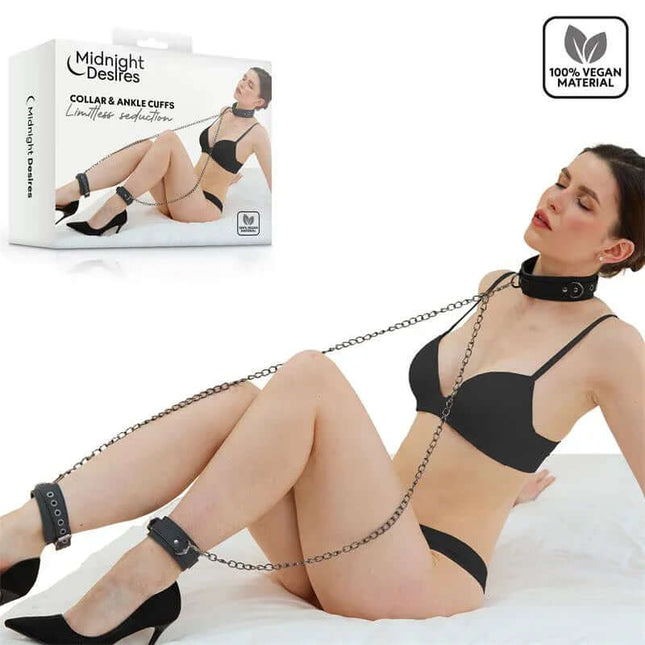 Collar and Ankle Cuffs with Chain