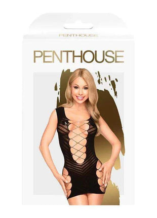 Mini Dress Flame on Rock Black black sleeveless mini dress with sheer mesh panels and crisscross cutout lacing