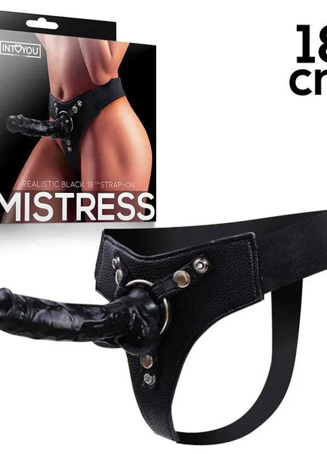 Mistress Elastic Strap-on Silicone Dildo 18 cm Black