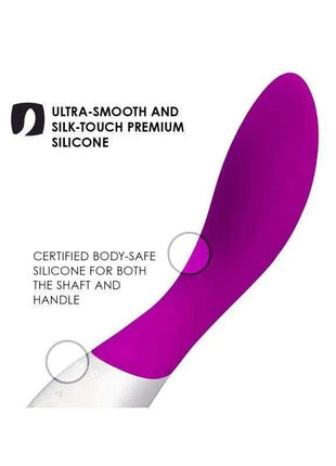 MONA WAVE Deep Rose silicone personal massager in vivid deep rose with a smooth, curved shaft and rounded tip