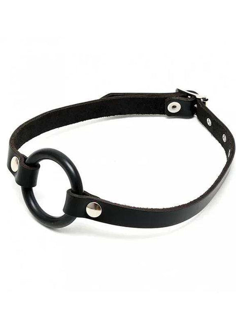 Adjustable mouthgag with black o-ring for intimate play