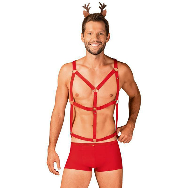 Mr Reindy Shorts, Harness and Headband Set S M