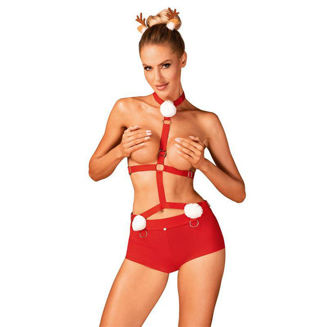 Ms Reindy Harness, Panties and Hair Clips XS S