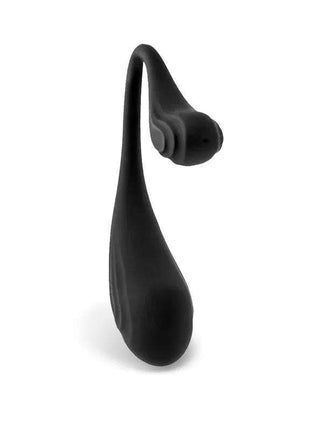 Nami Vibrating Egg, a black silicone vibrator with a rounded egg-shaped body and curved remote control attachment