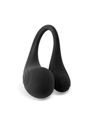 Nami Vibrating Egg in matte black silicone, featuring a smooth rounded bulb and flexible looped handle.