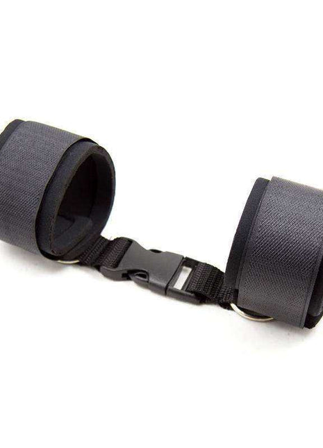 Black neoprene handcuffs with adjustable veldro straps