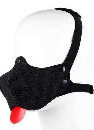 Black Puppy Face Adjustable Mask for adults with adjustable straps and breathable fabric