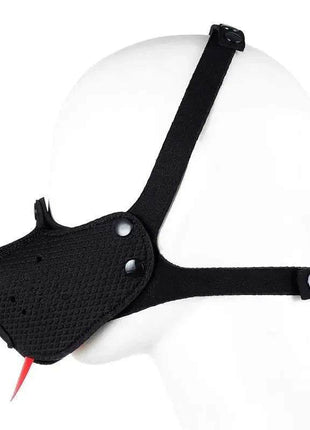 Black Puppy Face Adjustable Mask with breathable fabric and adjustable ear straps for comfortable daily wear