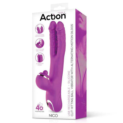 Clitoral Stimulator with Clit Hitting Ball and Alternating Dildos Nico