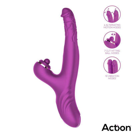 Clitoral Stimulator with Clit Hitting Ball and Alternating Dildos Nico