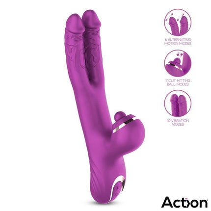 Clitoral Stimulator with Clit Hitting Ball and Alternating Dildos Nico
