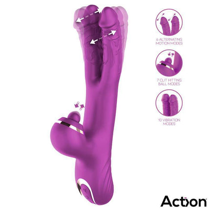 Clitoral Stimulator with Clit Hitting Ball and Alternating Dildos Nico