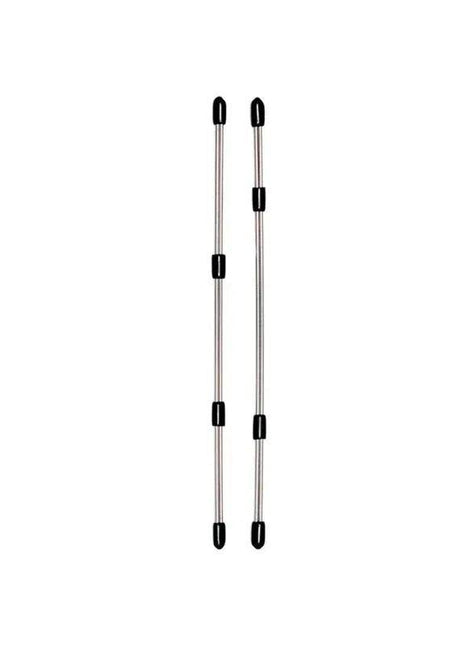 Nipple clamps-Adjustable with two slim silver metal rods, black end caps and movable black sliding grips