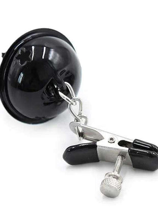 black and white nipple clamps with bell for sensual play