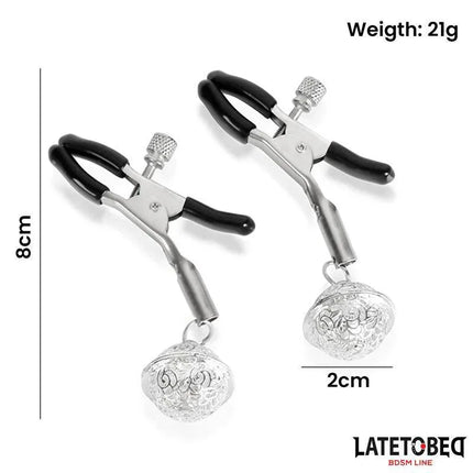 Nipple Clamps with Bell Silver and Black