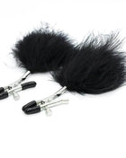 Nipple Clamps with Black Feather
