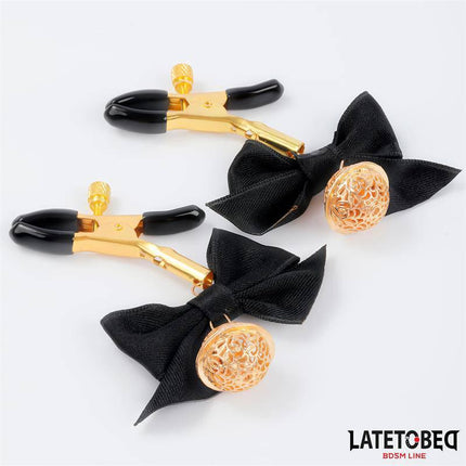 Nipple clamps with Bow Black