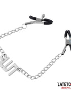 Nipple clamps with Chain - Slut