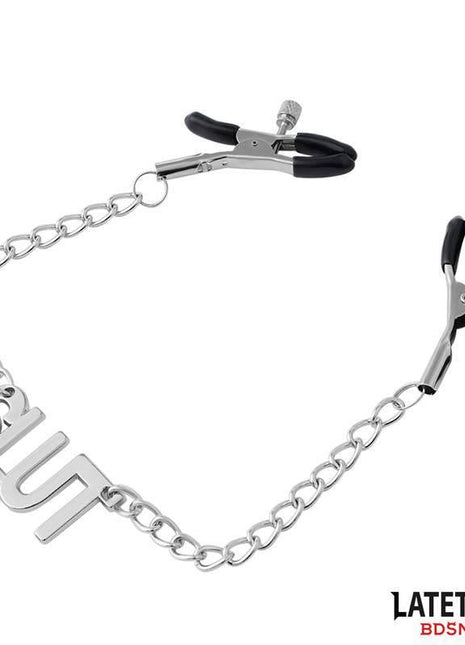 Nipple clamps with Chain - Slut