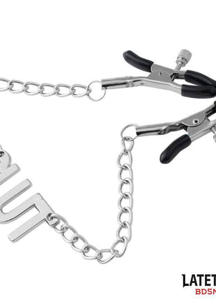 Nipple clamps with Chain - Slut