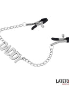 Nipple Clamps with Daddy Word Pendant
