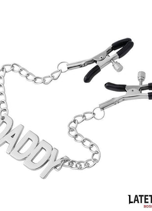 Nipple Clamps with Daddy Word Pendant