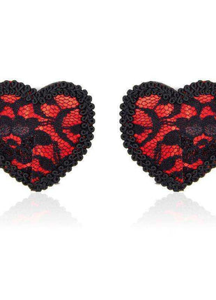 Black and red lace nipple covers for stylish coverage