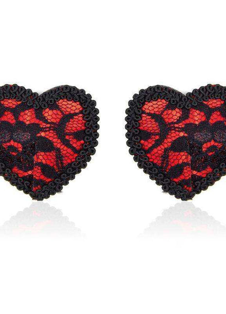 Black and red lace nipple covers for stylish coverage