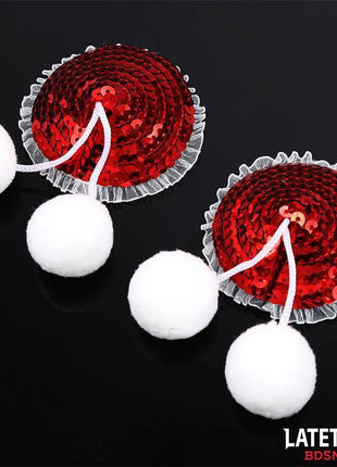 Nipple Pasties with Red Sequin Pom-Pom