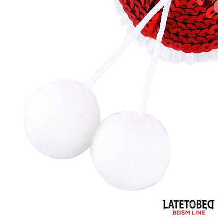 Nipple Pasties with Red Sequin Pom-Pom
