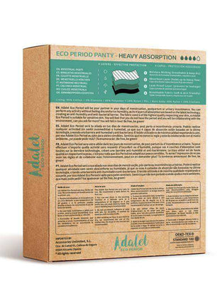 Ocean Menstrual Panty Heavy packaging in natural kraft cardboard with green labeling and heavy-absorption details