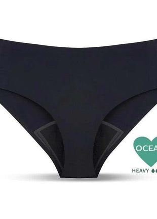 Ocean Menstrual Panty Heavy in dark navy with a smooth stretch fabric, high-cut legs and discreet absorbent panels