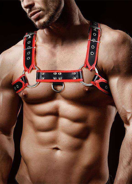 vegan leather odiseo chest bondage harness for men adjustable fit