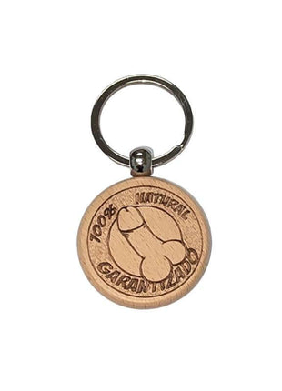 Penis Shaped Wooden Keychain