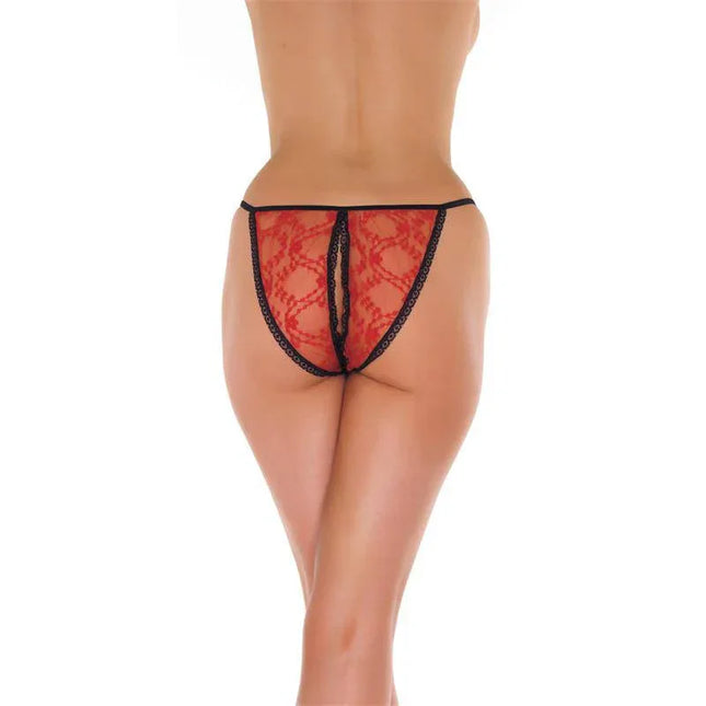 Open Brief Red and Black One Size