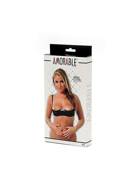 Open Cup Bra Black